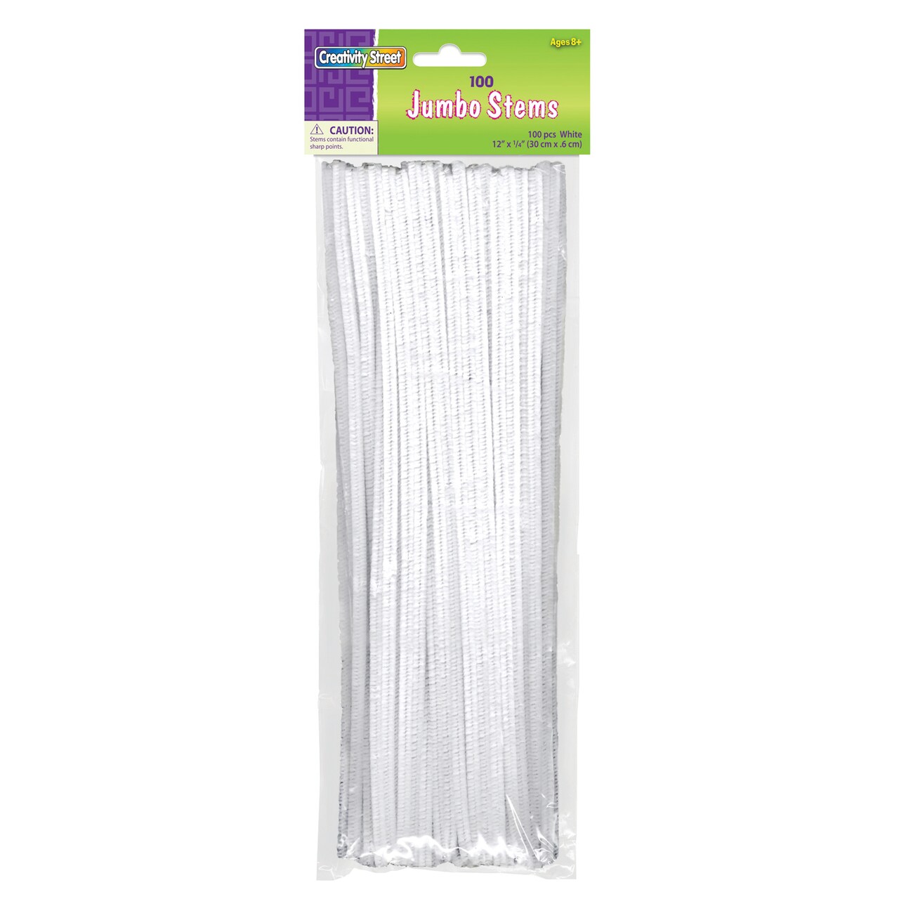 Creativity Street - Chenille Stems - Jumbo - White - 100/Pkg.